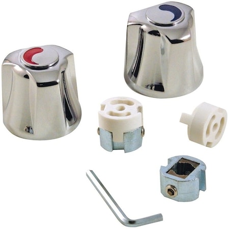 Danco Faucet Handle, Zinc, Chrome Plated, For Universal Two Handle Kitchen, Lavatory Faucets 80016