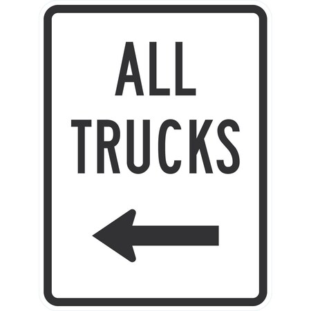 Lyle All Trucks (with Left arrow), 18x24, Non-Reflective, White G-11017-NA_18x24