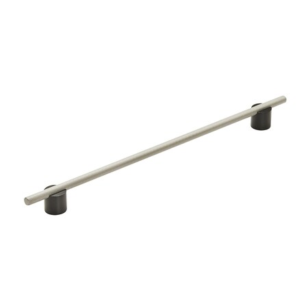 Amerock Transcendent 12-5/8 in 320 mm Center-to-Center Matte Black/Silver Champagne Cabinet Pull BP7414320MBSC