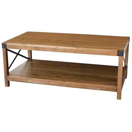 Amerihome Acacia Wood Rustic Coffee Table 27077088106