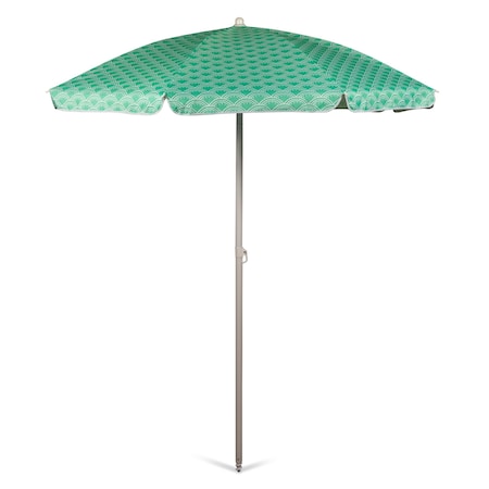 Picnic Time Family Of Brands 5.5 Ft. Portable Beach Umbrella, Mermaid Teal 822-00-331-000-0