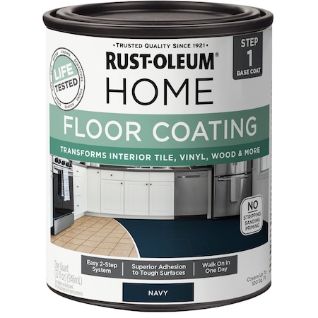 Rust-Oleum HOME Floor Coating, Base Coat, Navy, 1 Quart 365931