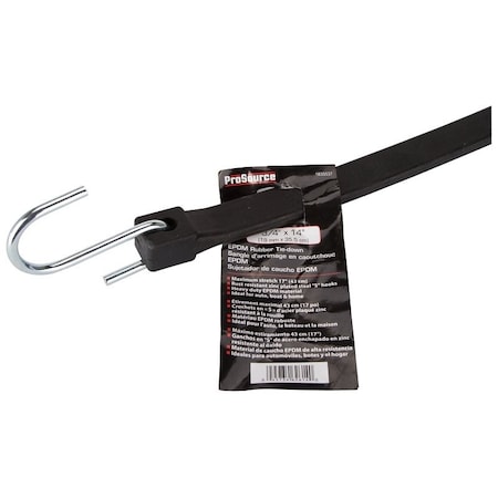 Prosource Tie-Down, 3/4 W, 14 L, EPDM Rubber, S-Hook End Fitting, Steel End Fitting FH64087