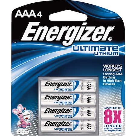 Energizer Ultimate AAA Lithium Battery, 4PK L92SBP-4