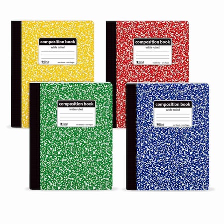 C-Line Products 7-1/2” x 9-3/4" Assorted Colors Wide Ruled Composition Notebook, 1/EA 22010