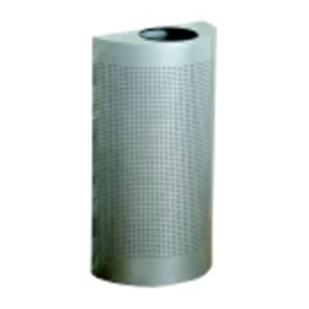 United Receptacle Half Round Waste Recept. 12 Gal 18 In. X9 In. X32 In. Sr Metallic 1315057