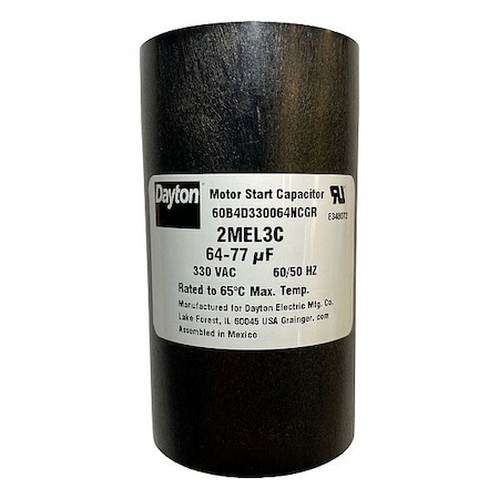 Dayton Motor Start Capacitor, Round 2MEL3