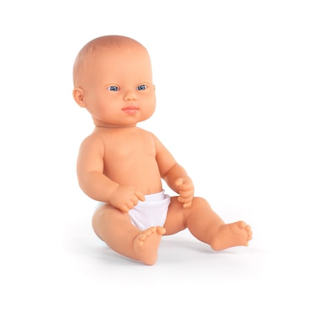 Miniland Baby Doll Caucasian Girl with Down Syndrome, 12-5/8'' 33104