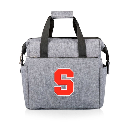 Picnic Time Family Of Brands NCAA Syracuse Orange On The Go Lunch Bag Cooler - Soft Cooler Lunch Box, Heathered Gray 510-00-105-544-0