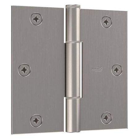 National Mfg 3.5 in. Satin Nickel Squeak-Guard Hinge 107241