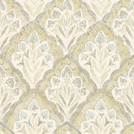 Chesapeake Mimir Mustard Quilted Damask Wallpaper 3125-72338