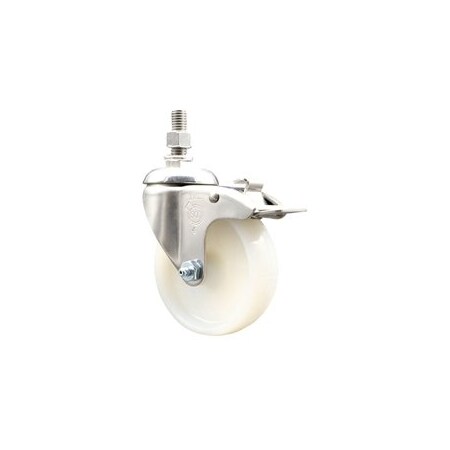 Service Caster 4 Inch 316SS Nylon Swivel 1/2 Inch Threaded Stem Caster Total Lock Brake SCC SCC-SS316TSTTL20S414-NYS-121315