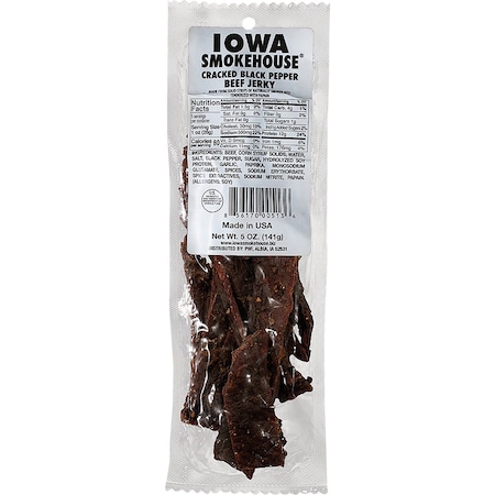 Iowa Smokehouse 5 Oz. Cracked Black Pepper Beef Jerky is-5jp