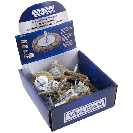 Vulcan 323700OR Assorted/Coarse-Grade Wire Wheel Brush Kit, 1-1/2, 2, 2-1/2, 3 in Dia PTA250522/323700O