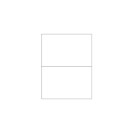 Bubblefast 8 1/2 x 5 1/2'' Glossy White Rectangle Laser Labels-2 Labels per Sheet BFLL205