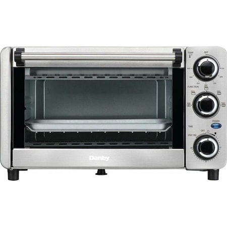 Danby Products Danby 4 Slice Countertop Toaster Oven, 0.4 Cu.Ft. Capacity, 1100 Watts DBTO0412BBSS