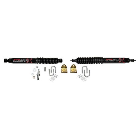 Superjock Steering Stabilizer Dual Kit with Boot, Black SU3639759