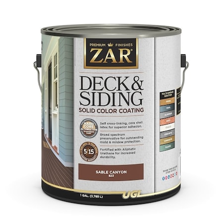 Zar Deck and Siding Solid Color Coating, Sable Canyon, Liquid, 1 gal 82313