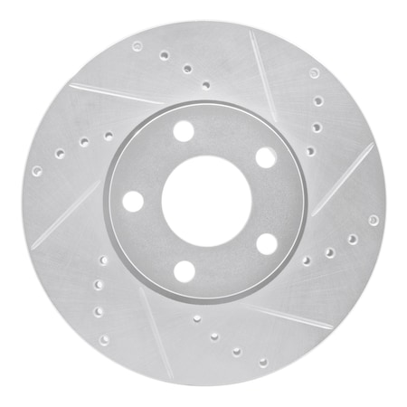 Dynamic Friction Co DFC Brake Rotor - Drilled and Slotted - Silver 631-73041R