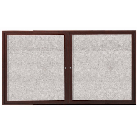 Aarco Outdoor Enclosed Bulletin Board w/ Al Wood Look Finish, Walnut Wood Look, 36''Hx60''W ODCCWW3660R