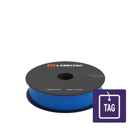 Labeltac Tear-Resistant Tag Stock 1in x 100ft LT4/LTPX, Blue LT107TAG