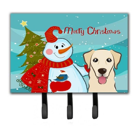 Carolines Treasures Snowman With Golden Retriever Leash and Key Holder BB1872TH68