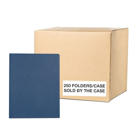 Kaboom Case of Dark Blue Pocket Folders w/Prongs, 11.75"x9.5", Twin Pockets hold 25 sht ea, 11 pt tag board, PK250 54121cs