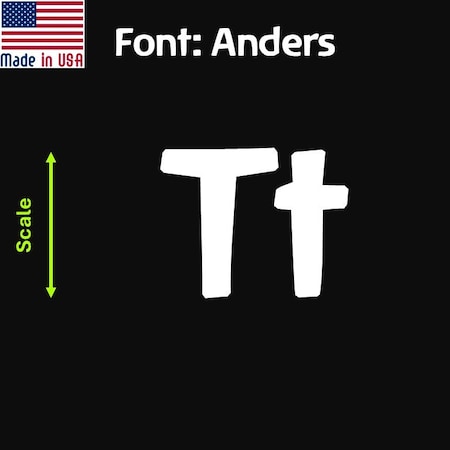 Aacc Self-Adhesive Vinyl Letter: T, Scale: 9 in. Color: White Font: Anders by AACC-Anders-UT-White-I9x1