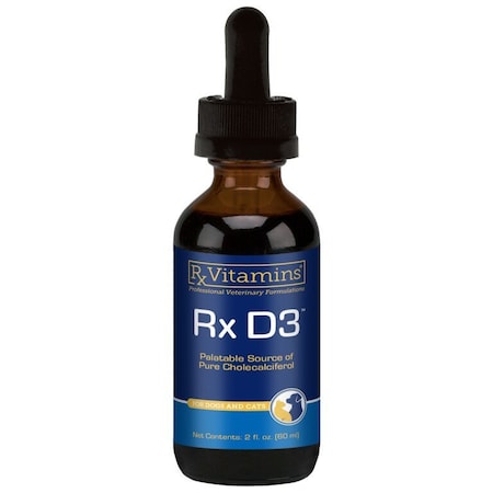 Rx Vitamins RxD3 Solution, Palatable Source of Pure Cholecalciferol, For Dogs & Cats, 2 fl oz (60mL) 8816