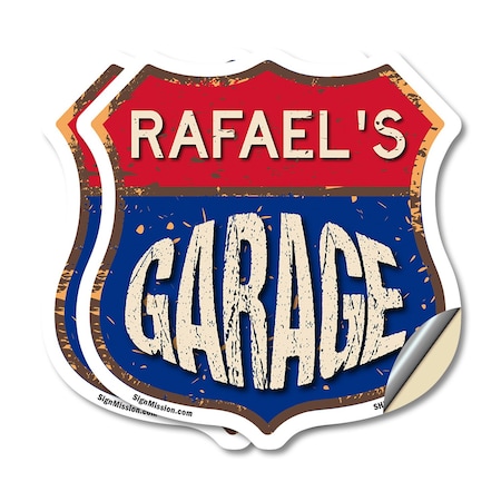 Signmission Rafael's Garage, 18 inch X 18 inch, Vinyl Decal, 2PK SHI-D-2PACK-18-383-RAFAEL