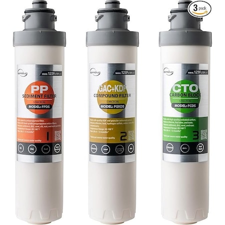 Ispring 6-Month Replacement Filter Pack for DS4B and DS4S Filtered Water Dispenser F3DS