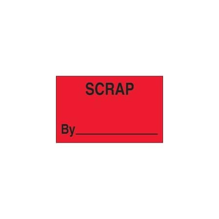 Bubblefast 1 1/4 x 2'' - ''Scrap By'' Fluorescent Red Labels BFDL1166