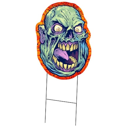 Signmission Zombie Monster Yard Sign with Stake, Scary Halloween Trick or Treat Decoration C-DC-24-Zombie Monster