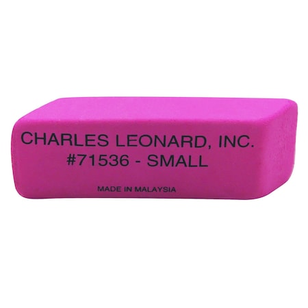 Charles Leonard Natural Rubber Wedge Pink Erasers, Small, Box of 36, 36PK 71536