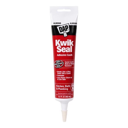 Dap Kwik Seal Almond Acrylic Latex Kitchen and Bath Adhesive Caulk 5.5 oz 7079818013