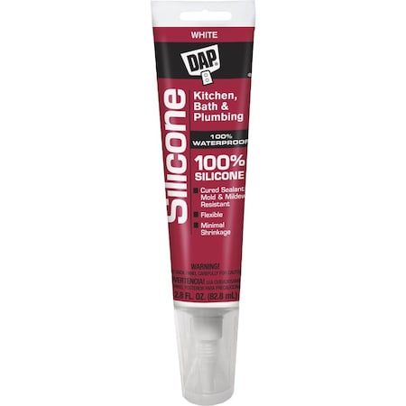 Dap 2.8 Oz. Kitchen & Bath 100% Silicone Rubber Sealant White 7079800750