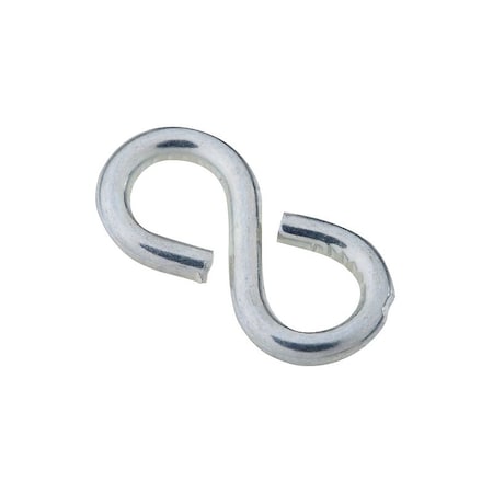 National Hardware S-Hook, 20 lb Working Load, 0.092 in Dia Wire, Steel, Zinc, 8PK N121-434