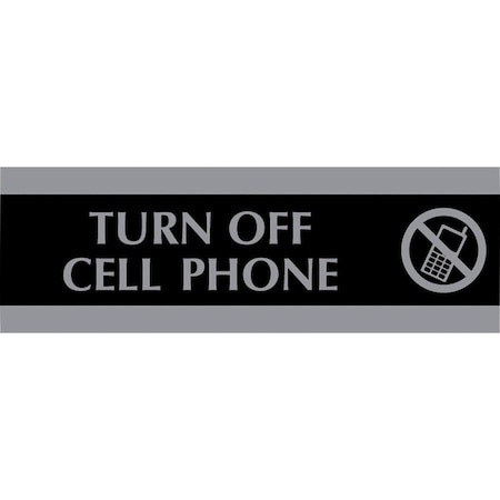 Headline Sign Turn Off Cell Phone, 9" W x 3" H 4759