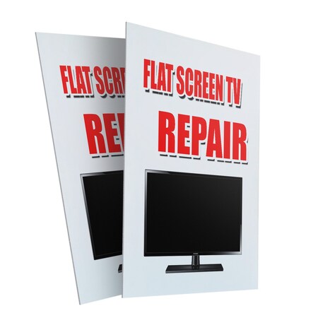 Signmission Flat Screen Tv Repair, Plastic Signs Only 24 Inch x 36 Inch, Corrugated Plastic, 2PK CSB-2436-2PACK-Flat Screen Tv Repair