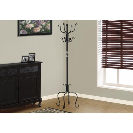 Palacedesigns 74 in. Traditional Hammered Black Metal Coat Rack PA2467684