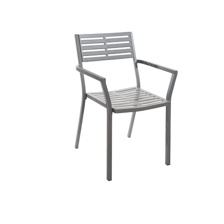 Bfm Seating Daytona Stacking Patio Dining Armchair Soft Gray SU2811CSG