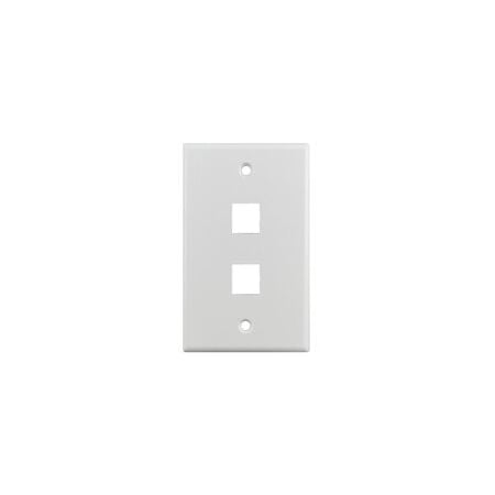 Cable Wholesale 2 Port Keystone Wall Plate, White, 25 pack S45-3202W-25