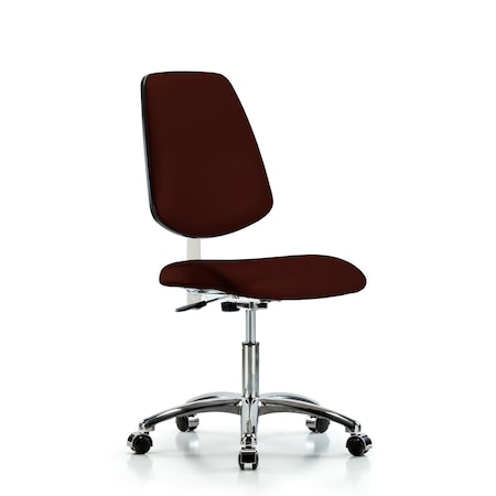 Blue Ridge Ergonomics Clean Room Chair Vin Desk Chair, Med, Bk, Cast, Burg, CL100, No Arms, 18" to 23" Height, Vinyl, Burgundy BR-NCR-VDHCH-MB-CR-T1-A0-CC-8569