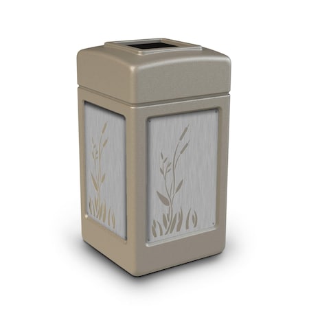 Commercial Zone Products 42-gallon w/ CATTAILS Panels, Open-Top, Beige 733963K