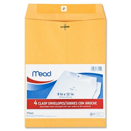 Mead 9 in. W X 12 in. L Other Brown Envelopes 4 pk 76012