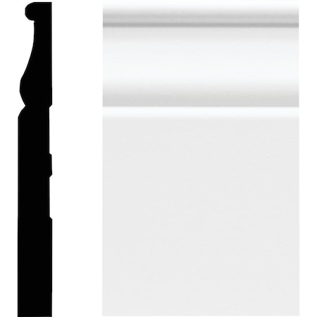 House Of Fara 1/2'' W.x4-1/4'' H.x8 ' L. Wht MDF Colonial Base Molding 8827
