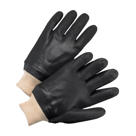 Pip PVC Dipped Glove with Jersey Liner and Rough Sandy Finish, Knit Wrist, 12PK 12413