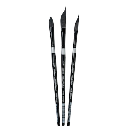 Silver Brush Black Velvet Dagger/Oval Brushes, 3-Piece Set BV-3057