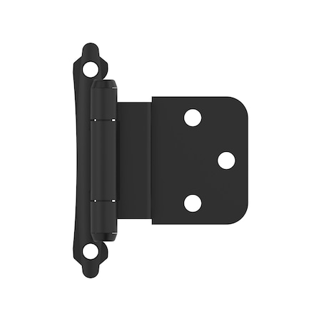 Amerock 3/8in 10mm Inset Self Closing Face Mount Matte Black Cabinet Hinge, 1 Pair BPR7928FB