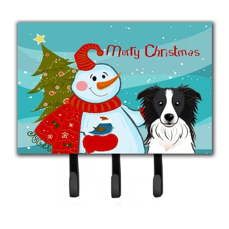 Carolines Treasures Snowman With Border Collie Leash and Key Holder BB1861TH68